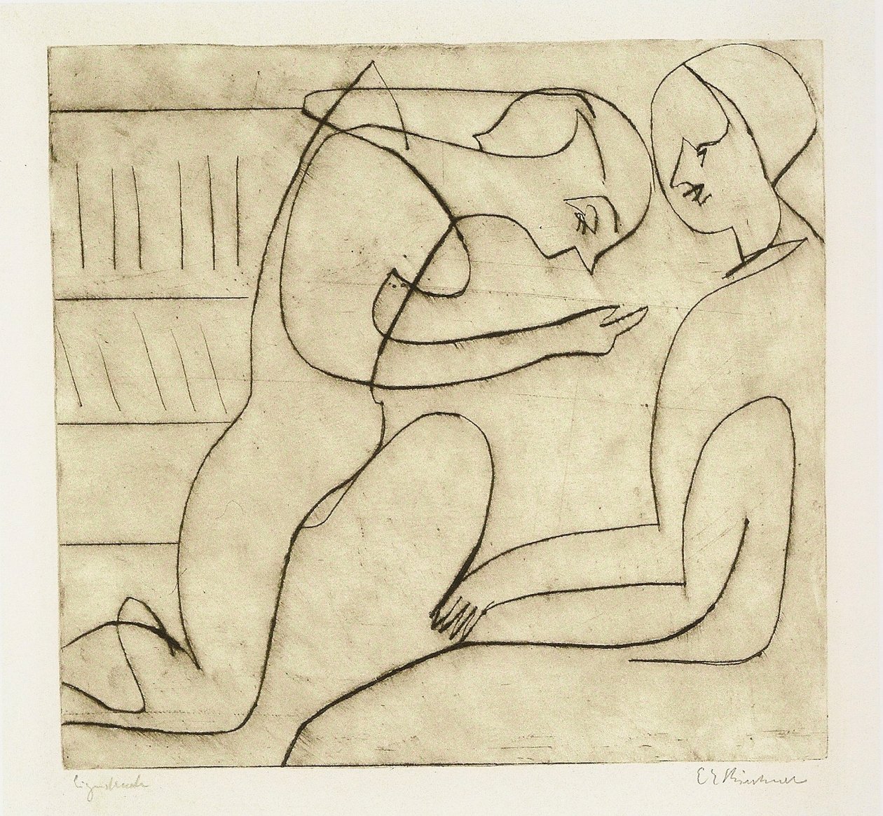 Couple dans la bibliothèque - Ernst Ludwig Kirchner