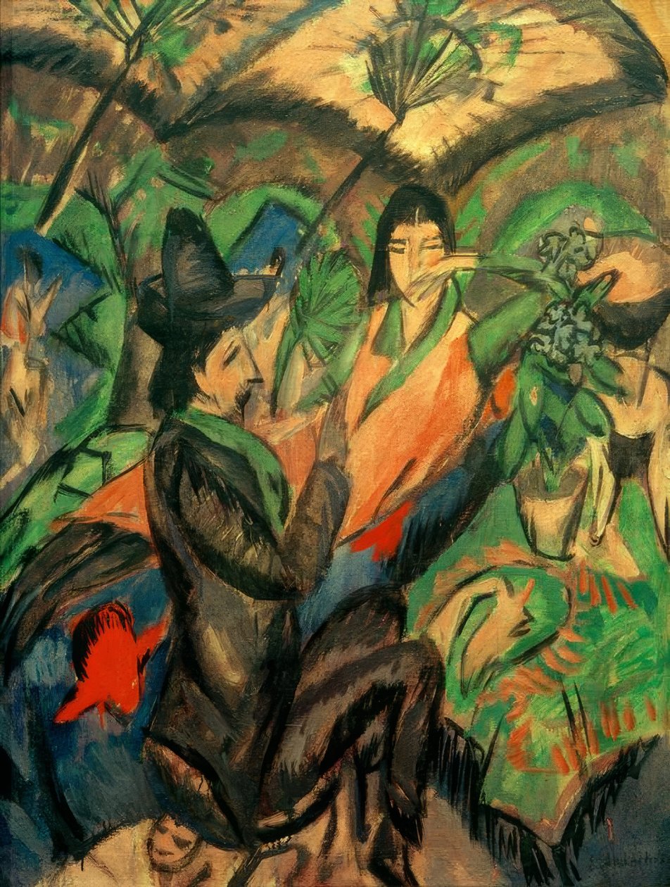 Couple sous un parapluie japonais - Ernst Ludwig Kirchner