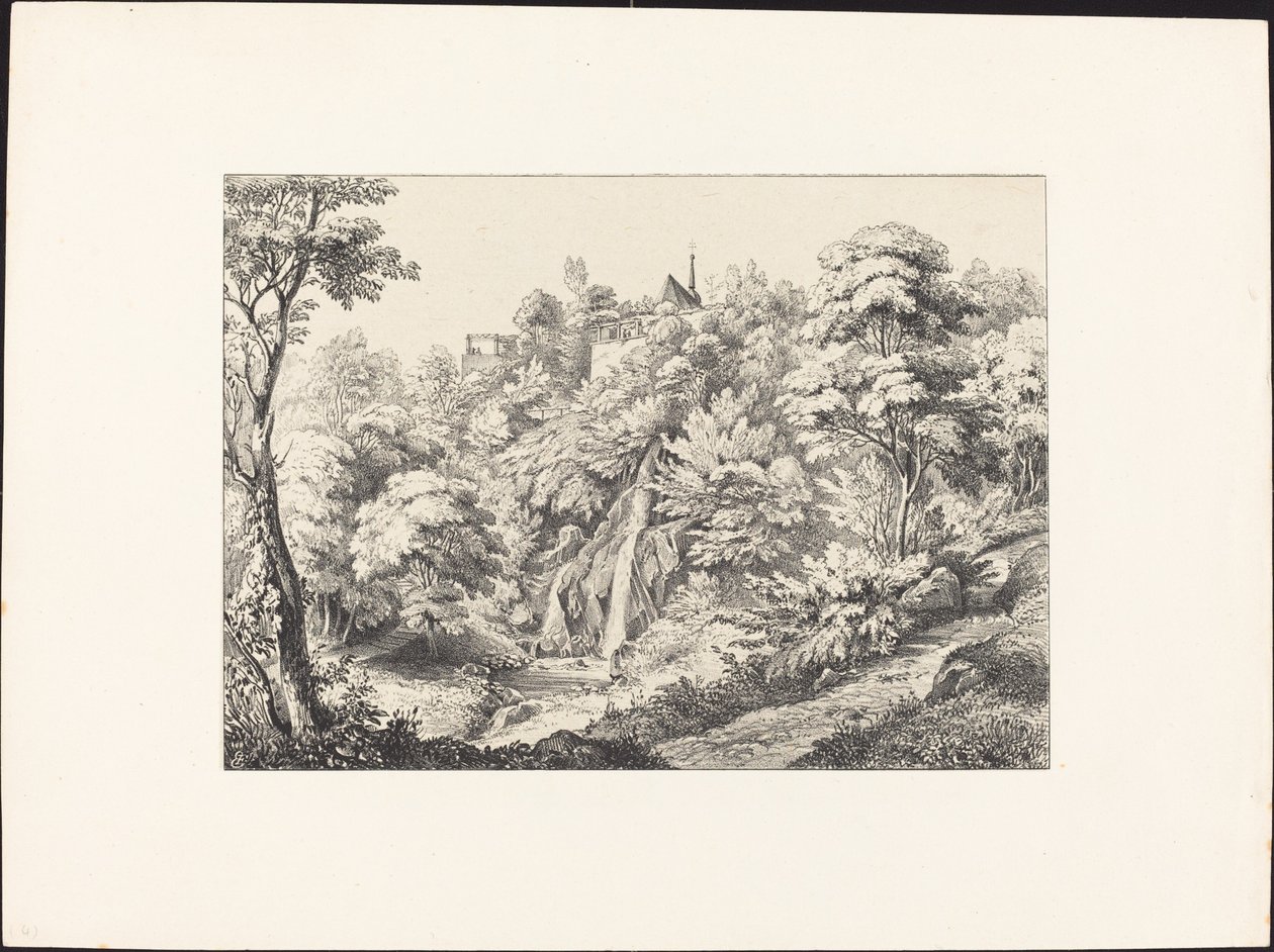 Vue Arrière du Couvent avec Cascade - Ernst Fries