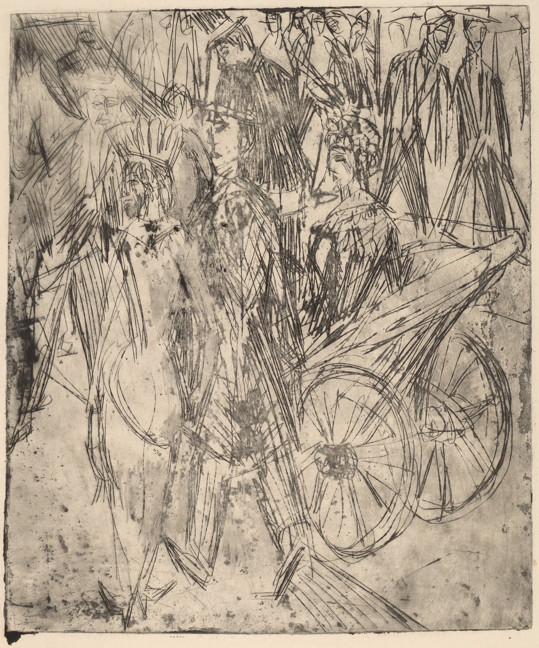 Couple devant une calèche - Ernst Ludwig Kirchner