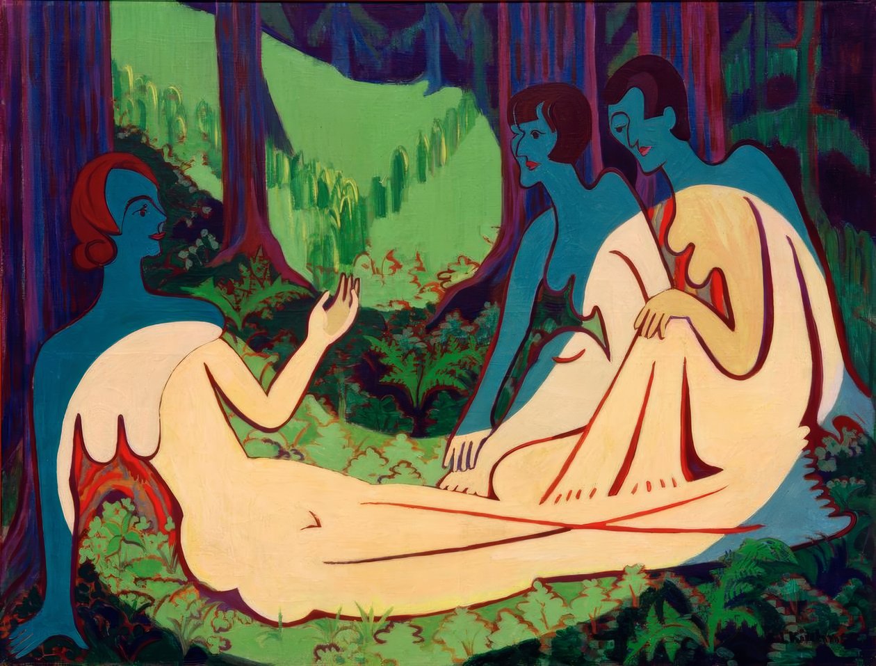 Nus dans la forêt (grande version) - Ernst Ludwig Kirchner