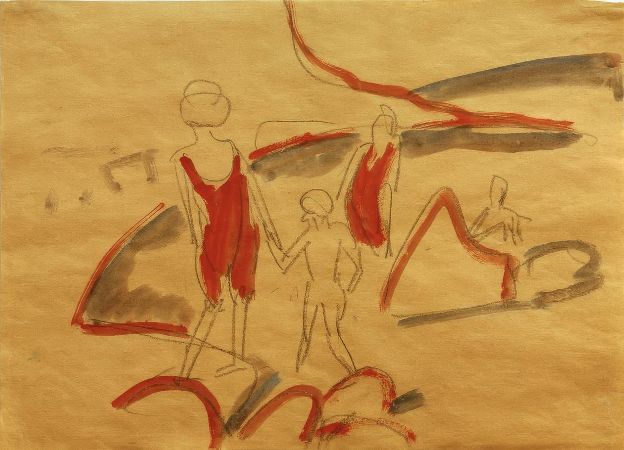 Baigneurs sur la plage de Fehmarn - Ernst Ludwig Kirchner