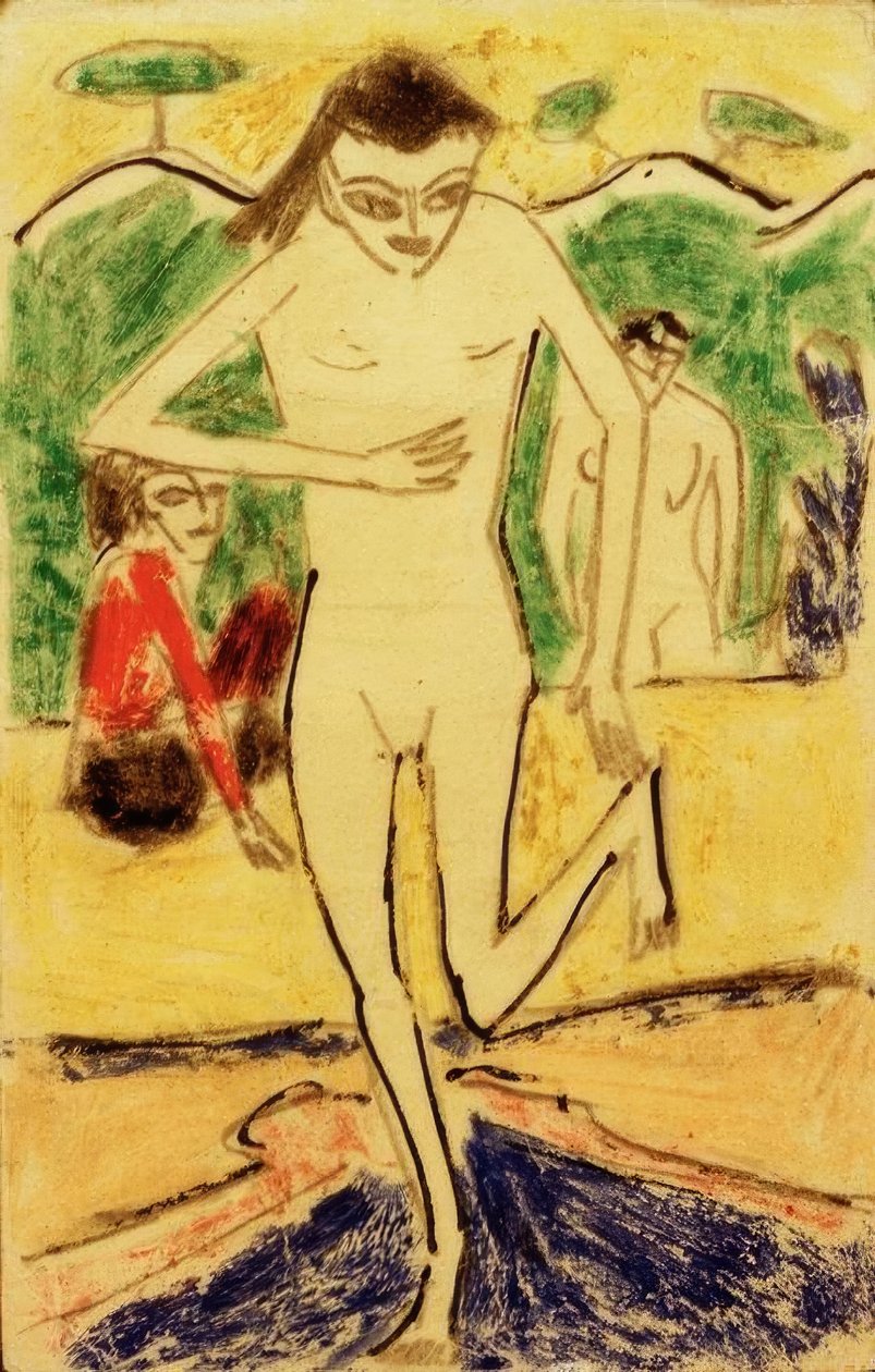 Fränzi devant une tapisserie - Ernst Ludwig Kirchner