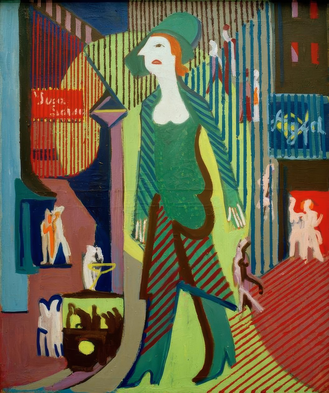 Femme traversant la rue de nuit; Femme de nuit - Ernst Ludwig Kirchner