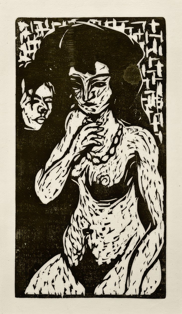 Nu féminin avec autoportrait - Ernst Ludwig Kirchner