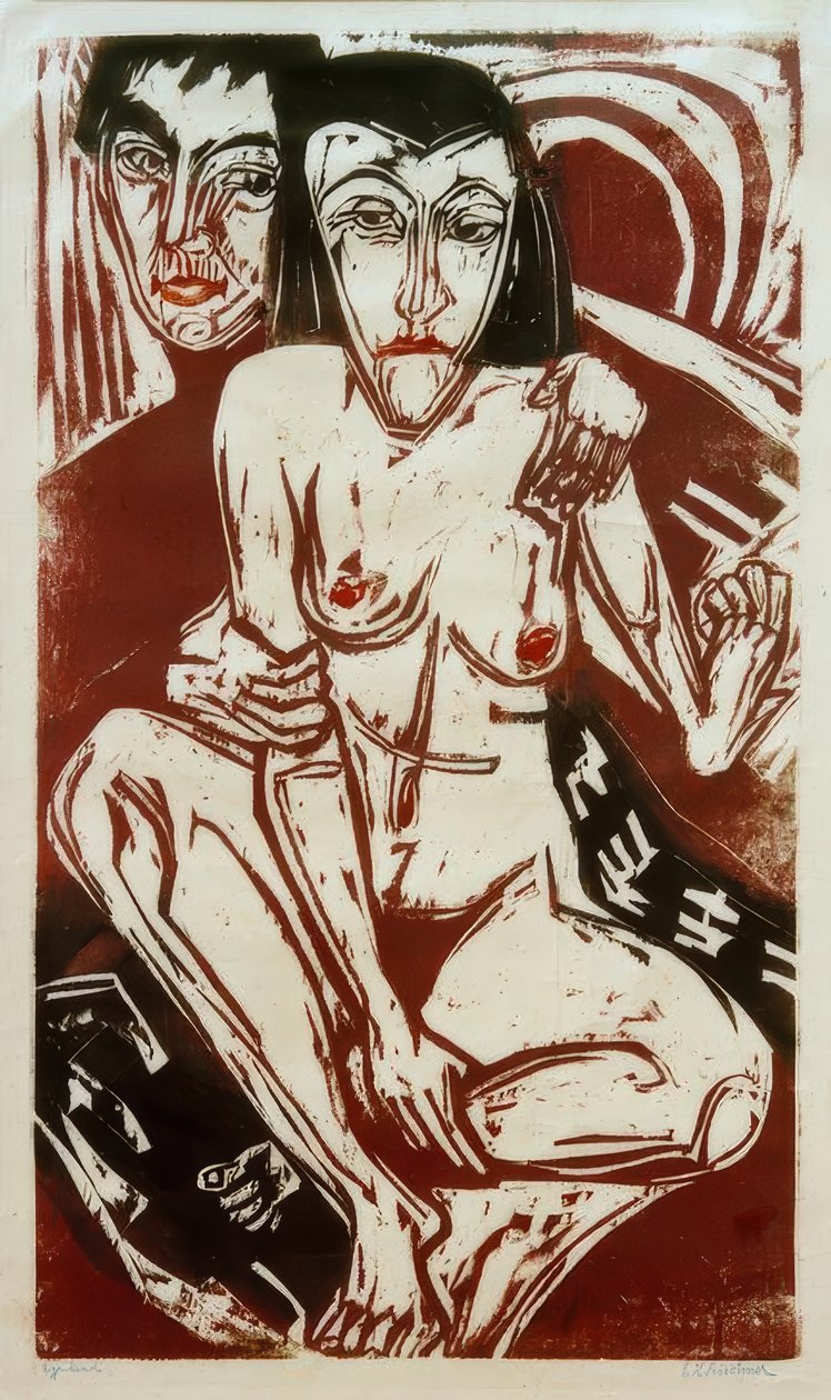 Mélancolie (Autoportrait avec Erna) - Ernst Ludwig Kirchner