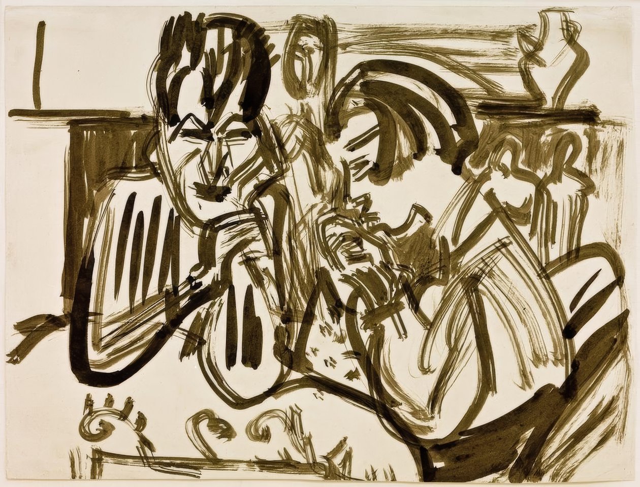 Couple à table - Ernst Ludwig Kirchner