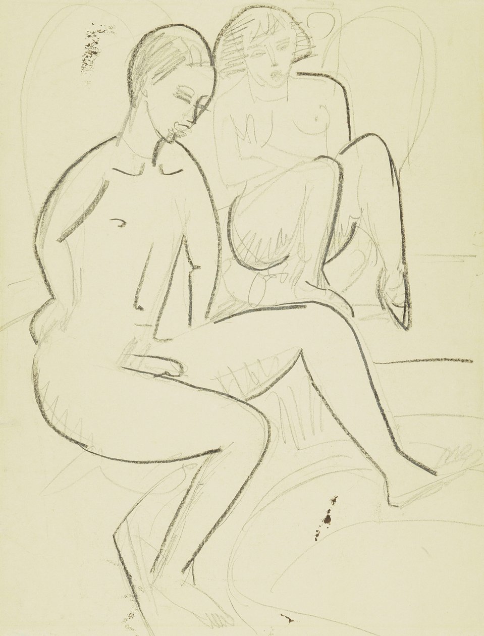 Jeune couple dans la salle de bain - Ernst Ludwig Kirchner