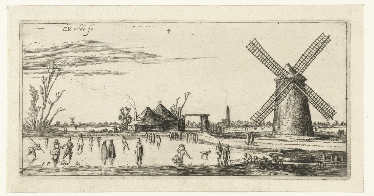 Patineurs sur la glace près d
