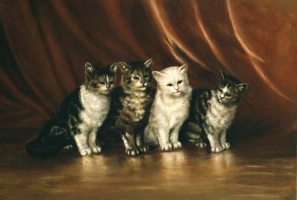 Quatre chats - Ethel Leigh