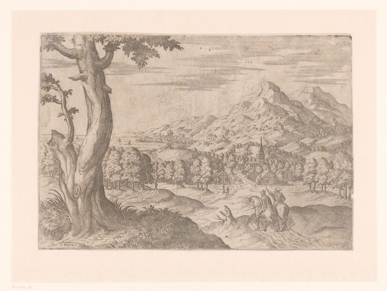 Paysage avec deux cavaliers - Etienne Duperac