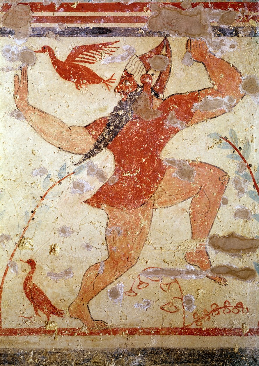 Danse de Phersu, de la tombe des Augures, c.530-520 av. J.-C. - Etruscan