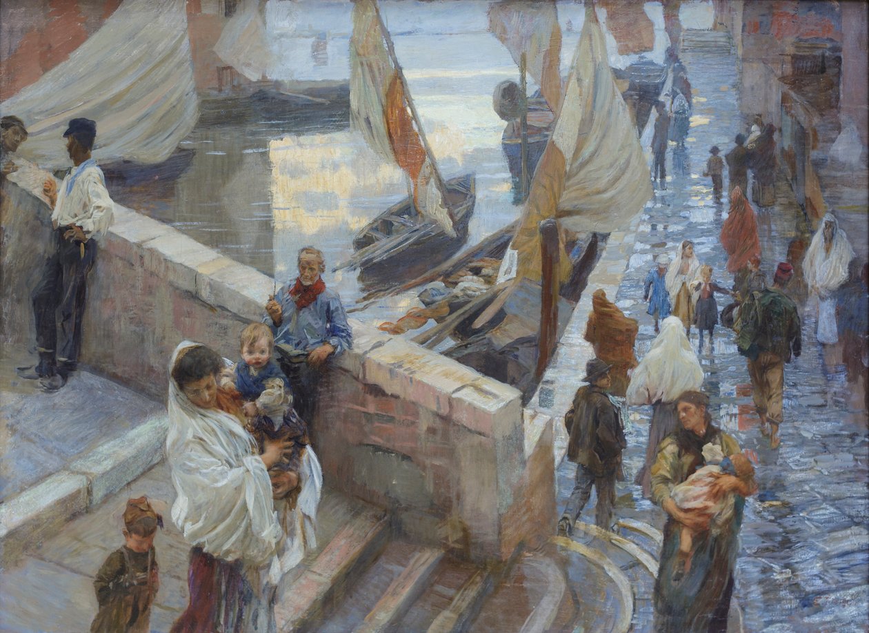 Après la pluie à Chioggia - Ettore Tito