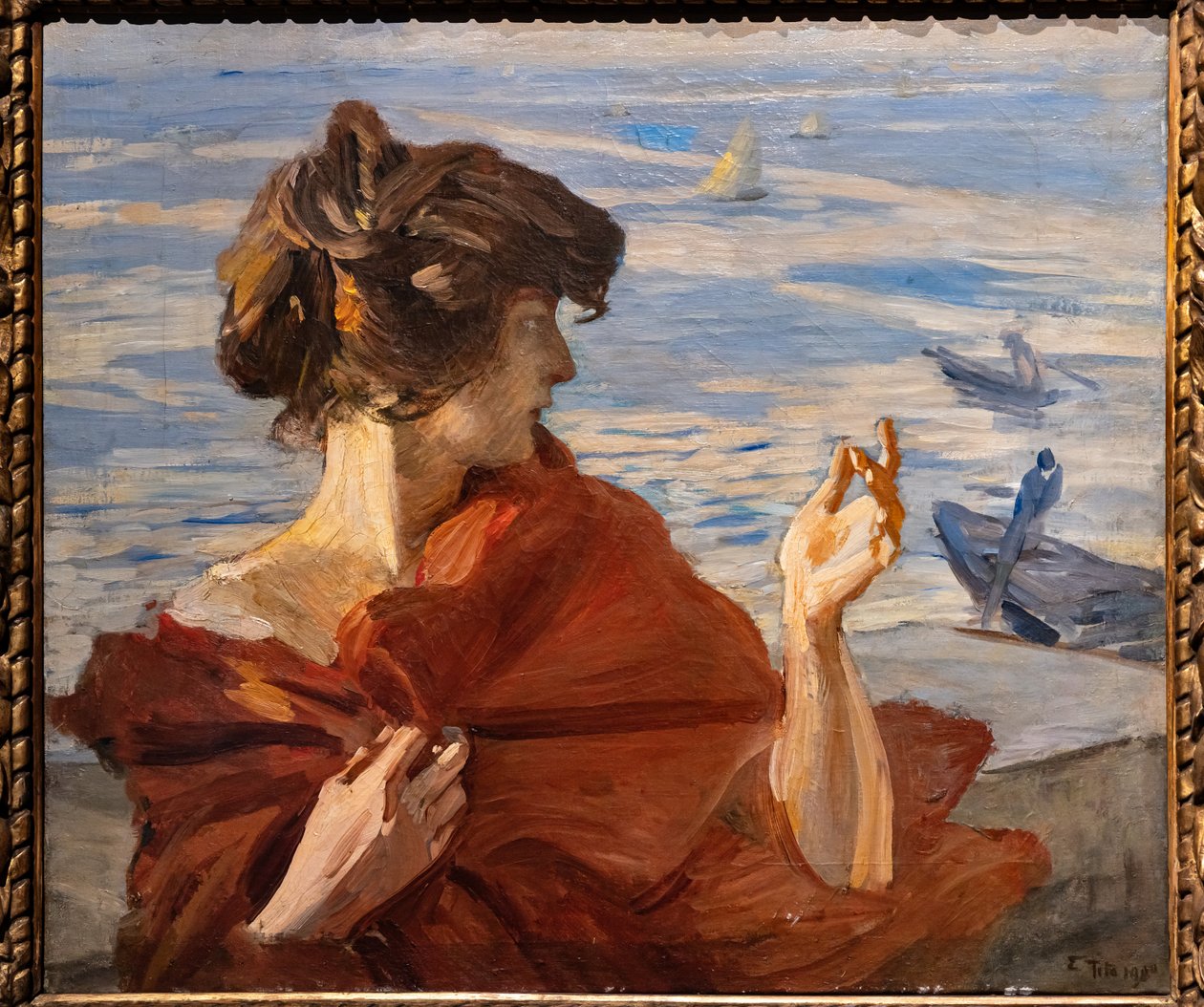Sur le quai à Venise - Ettore Tito