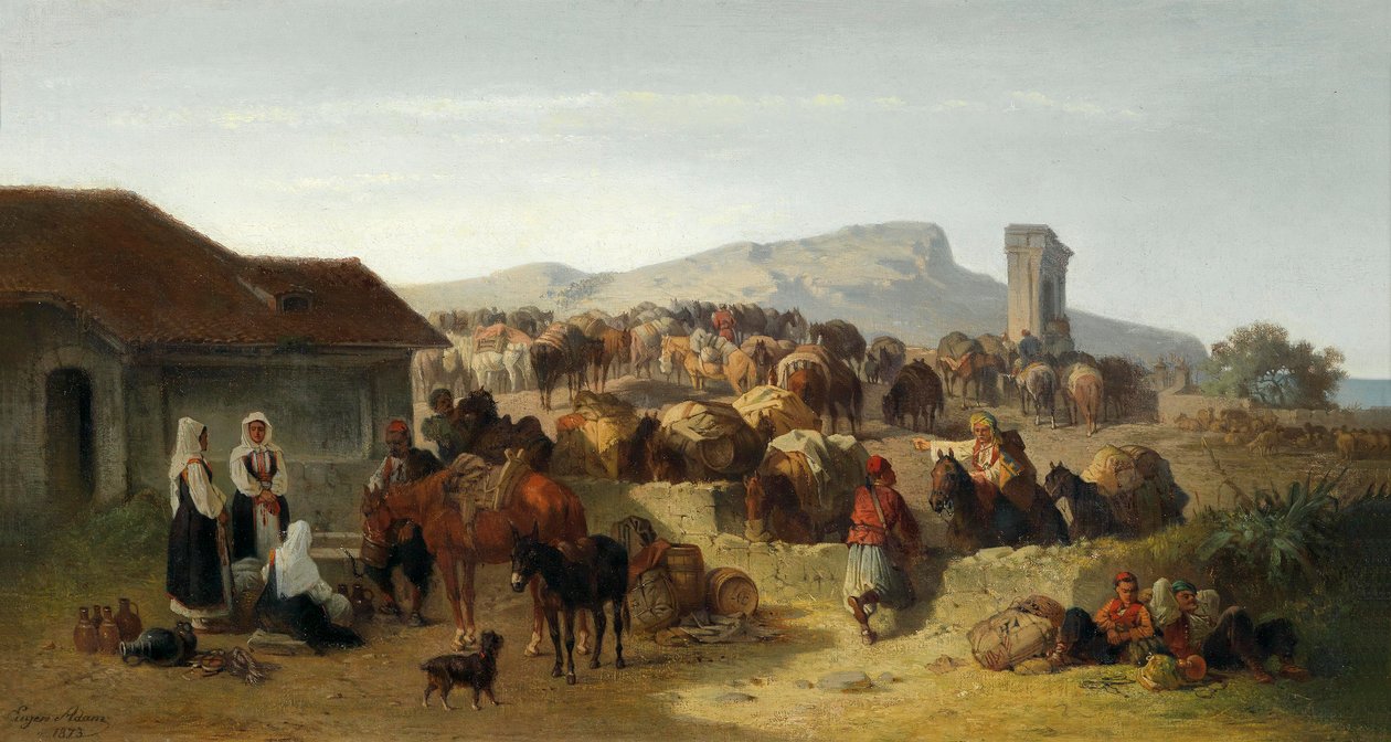 Repos des marchands sur la côte dalmate - Eugen Adam