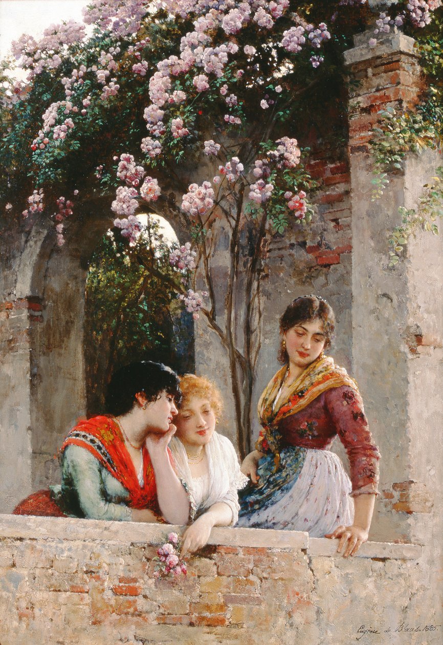Sur la terrasse - Eugen von Blaas