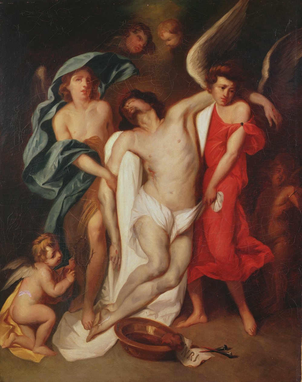 Le corps du Christ porté par des anges - Ferdinand Victor Eugene Delacroix