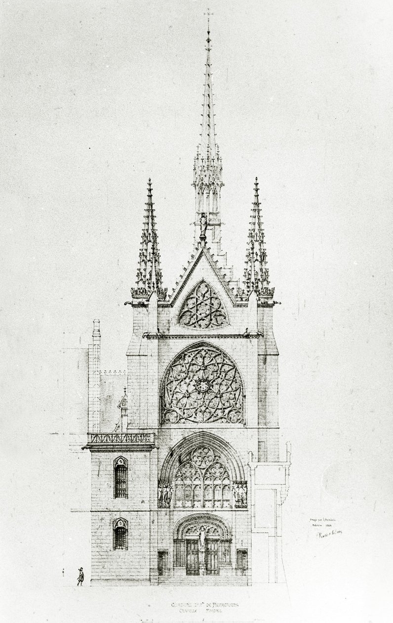 Dessin pour la restauration de la chapelle, Château de Pierrefonds, 1864 - Eugene Emmanuel Viollet le Duc