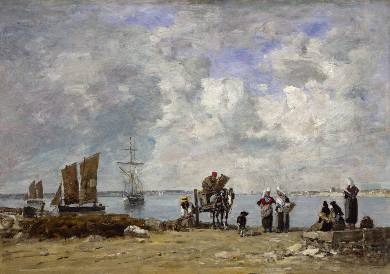 Femmes de pêcheurs au bord de la mer - Eugene Louis Boudin