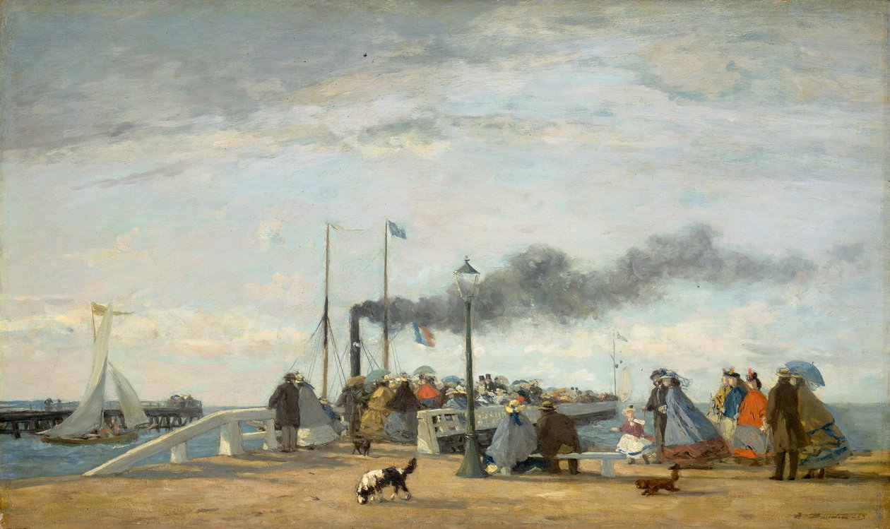 Jetée et quai à Trouville, 1863 - Eugene Louis Boudin