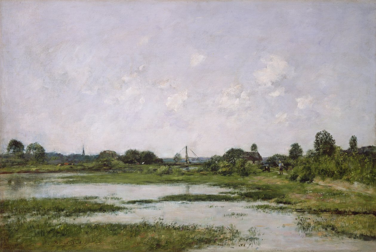Les rives de la rivière Touques à Trouville pendant les grandes marées - Eugene Louis Boudin