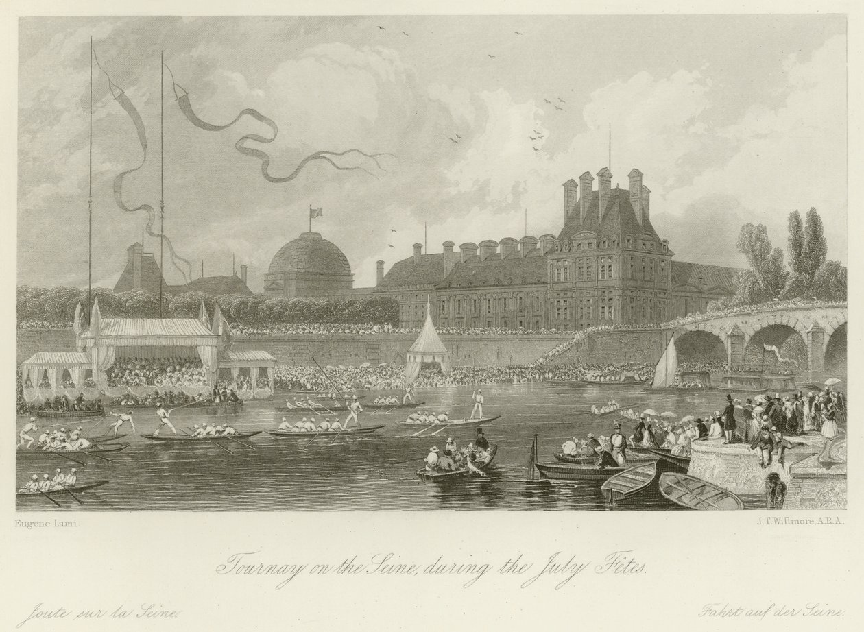 Tournay sur la Seine pendant les Fêtes de Juillet - Eugene Louis Lami