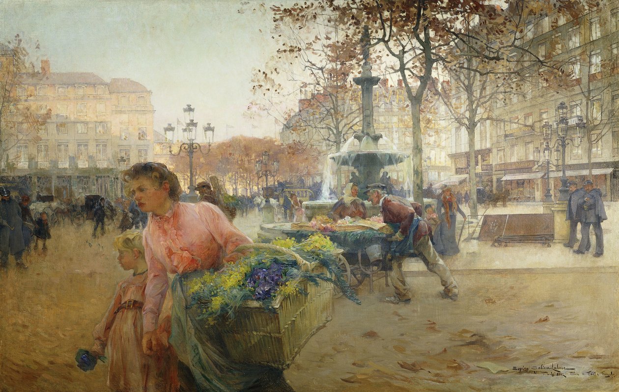 Place du Théâtre Français, Paris - Eugene Galien Laloue