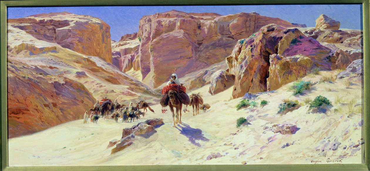 Caravane dans le désert - Eugene Alexis Girardet