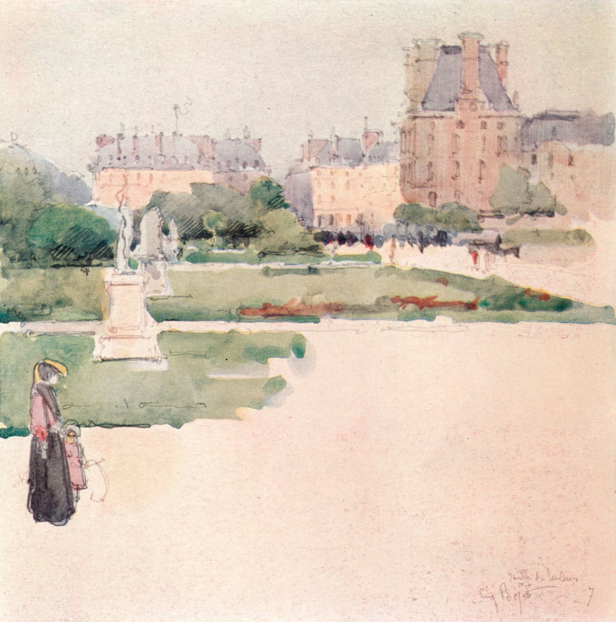 Les Jardins des Tuileries, 1915 - Eugene Bejot