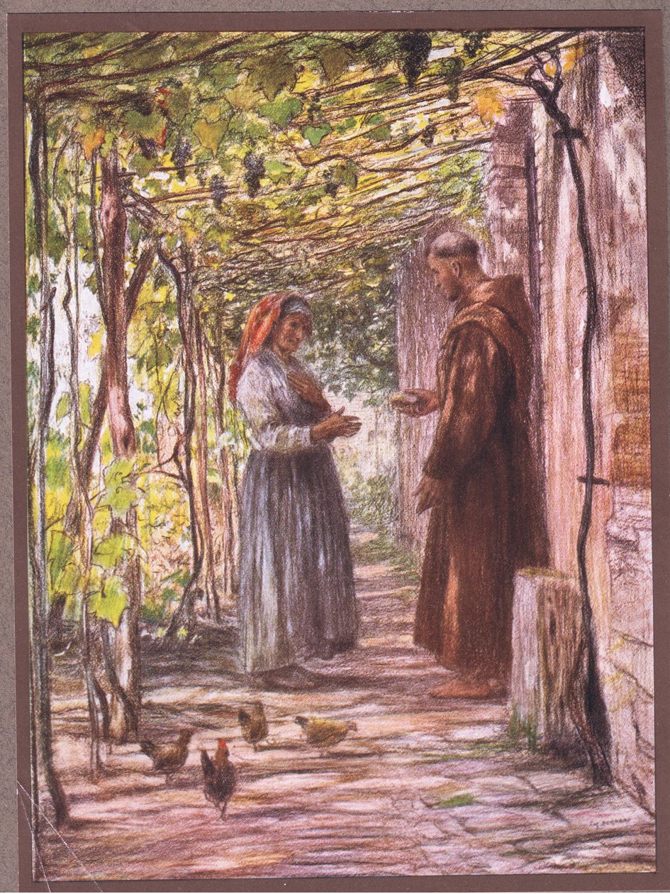 Frère Masseo est nommé portier - Eugene Burnand