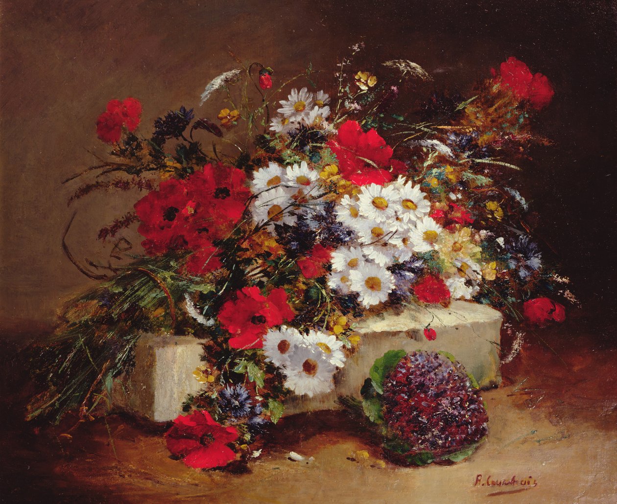Coquelicots et marguerites - Eugene Henri Cauchois