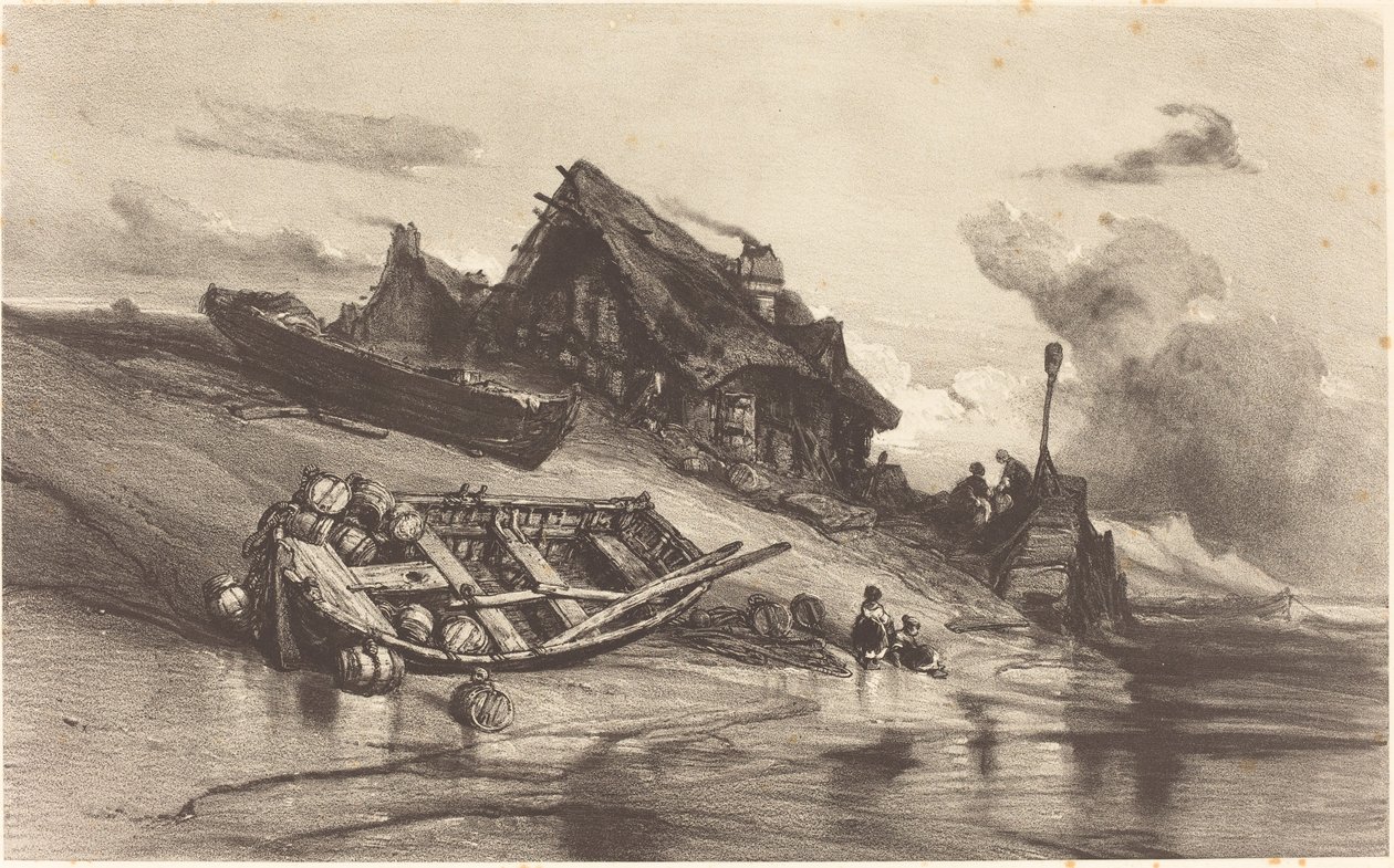 Chaumières de pêcheurs - Eugene Isabey