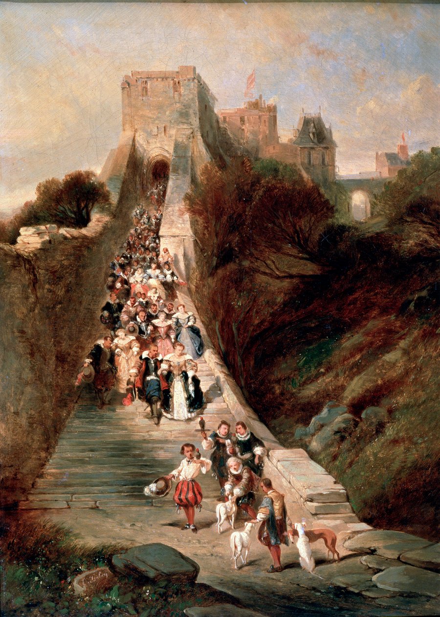 Quitter le château, 19e siècle - Eugene Isabey