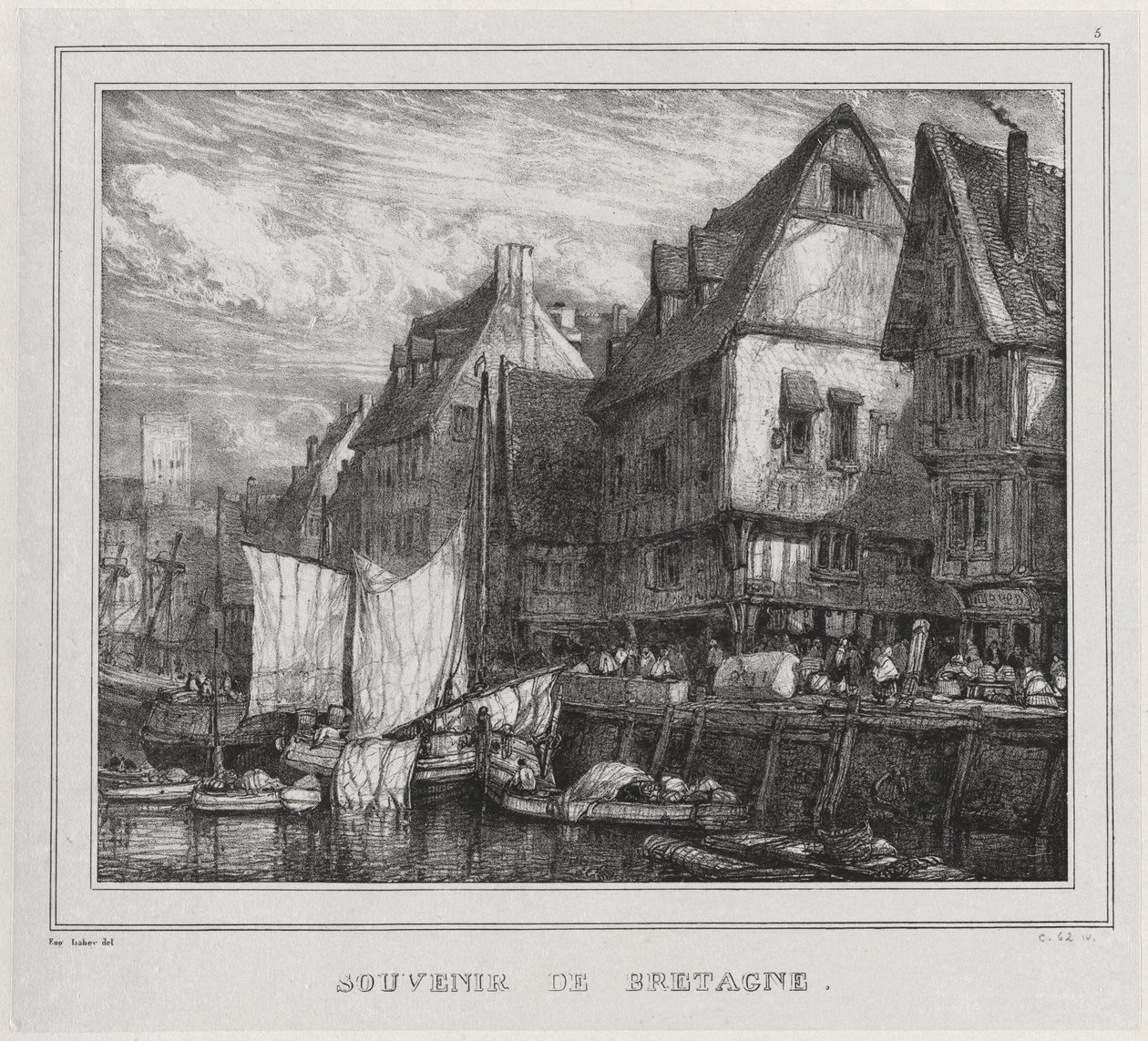 Souvenirs : Souvenir de Bretagne, Planche 5 - Eugene Isabey