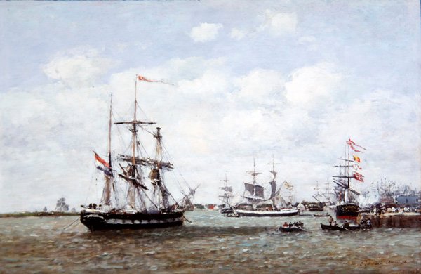 Anvers, le port - Eugene Louis Boudin