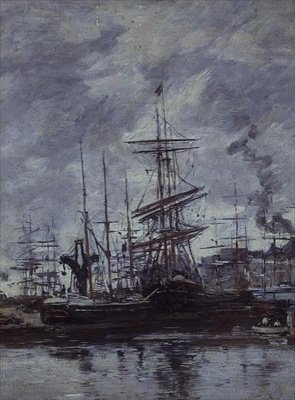 Bateaux au Havre - Eugene Louis Boudin