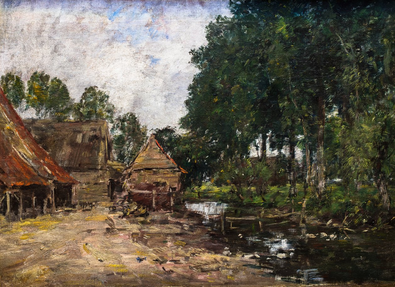 Cour de ferme - Eugene Louis Boudin