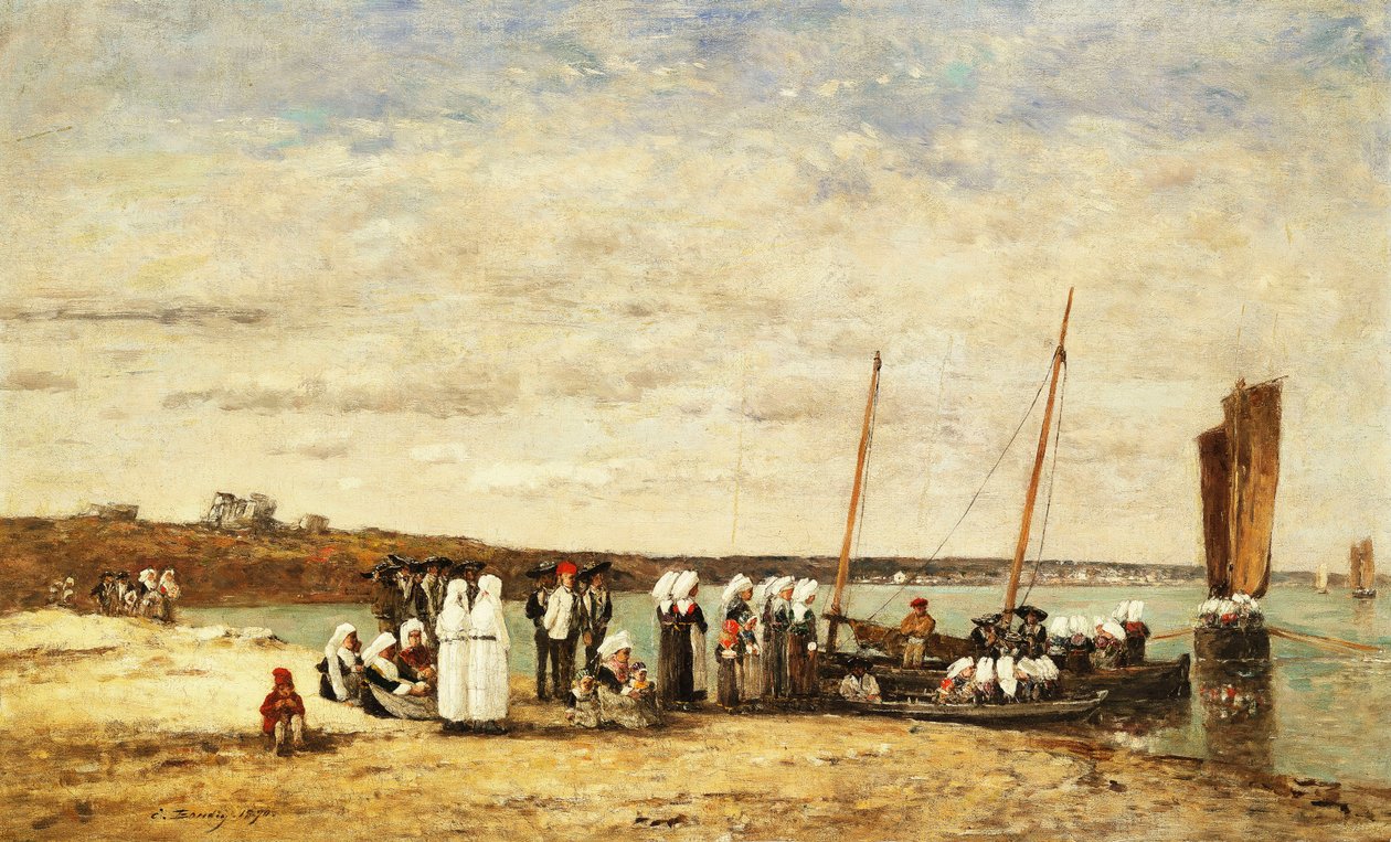 Pêcheuses débarquant de Plougastel - Eugene Louis Boudin