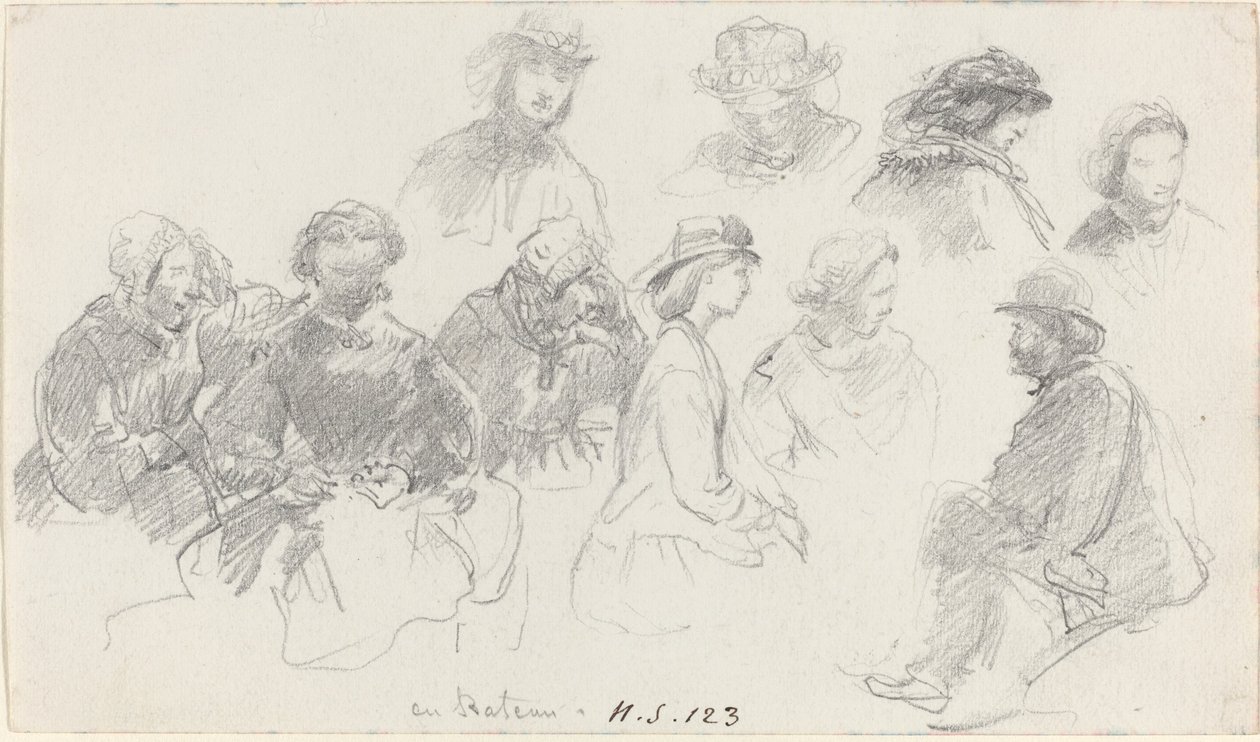 Passagers à bord du navire - Eugene Louis Boudin