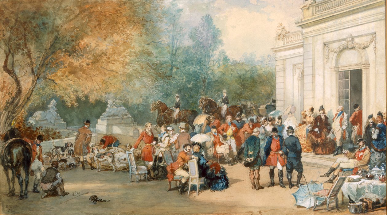 Petit-déjeuner de chasse en Angleterre, 1870 - Eugene Louis Lami