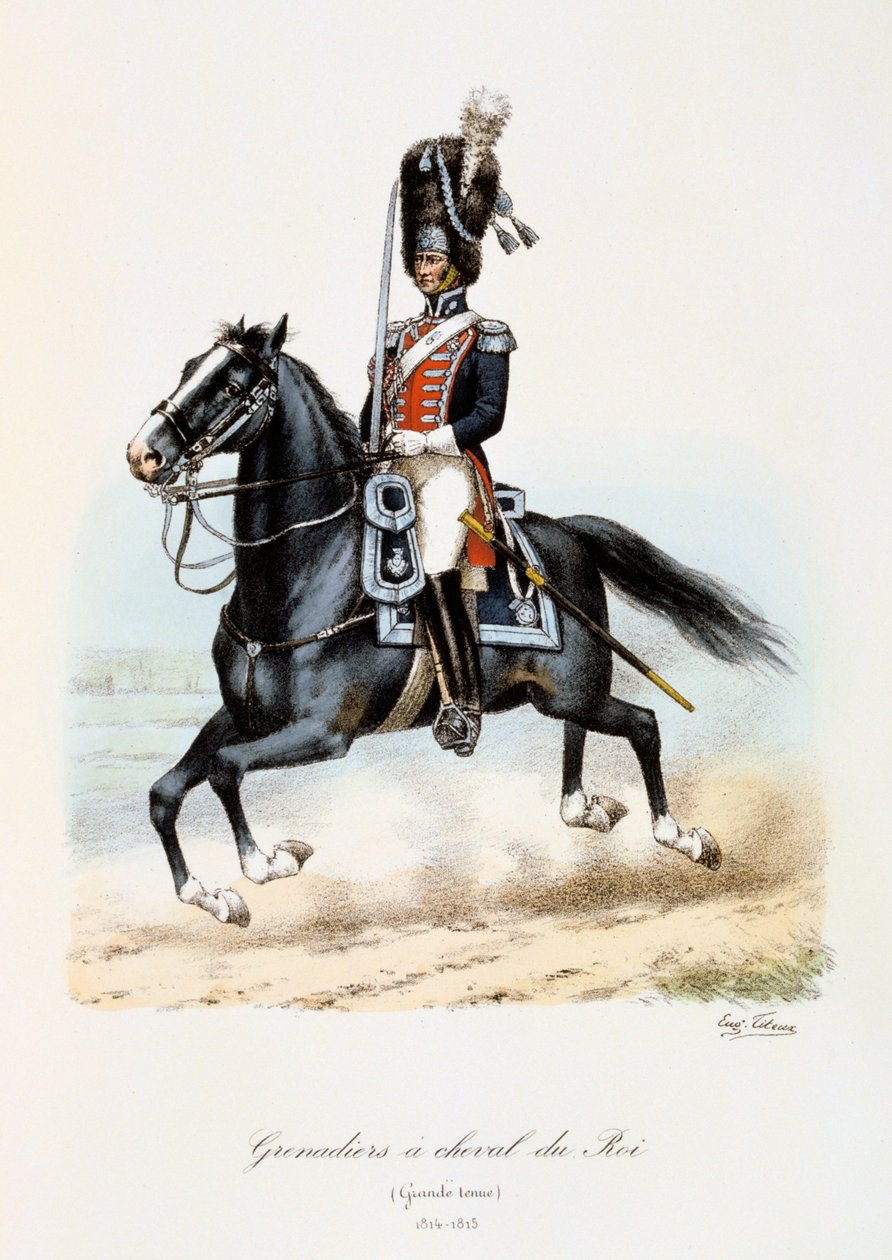 Grenadiers à cheval du Roi, Grande Tenue, 1814-15 - Eugene Titeux