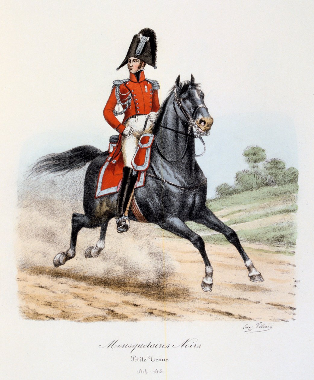 Mousquetaires Noirs, petite tenue, 1814-15 - Eugene Titeux