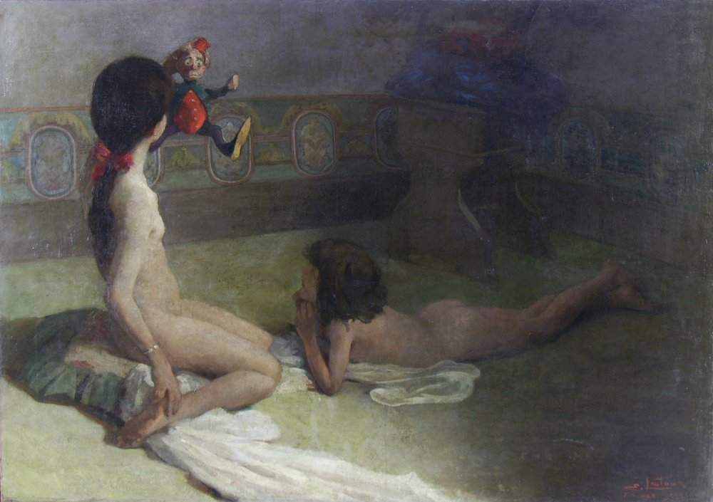 Filles avec Pulcinella - Eugenio Latour
