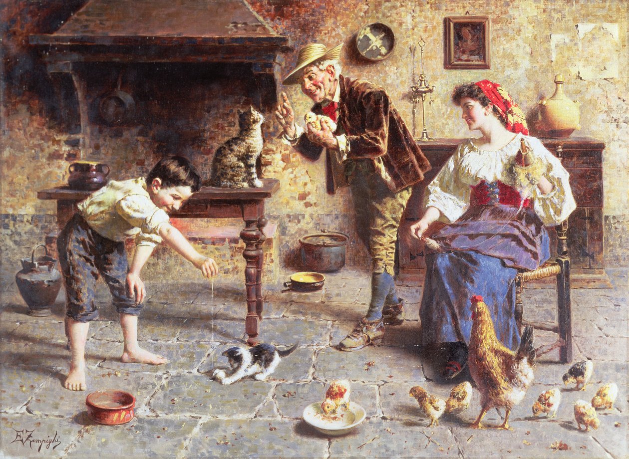 Dans la cuisine - Eugenio Zampighi