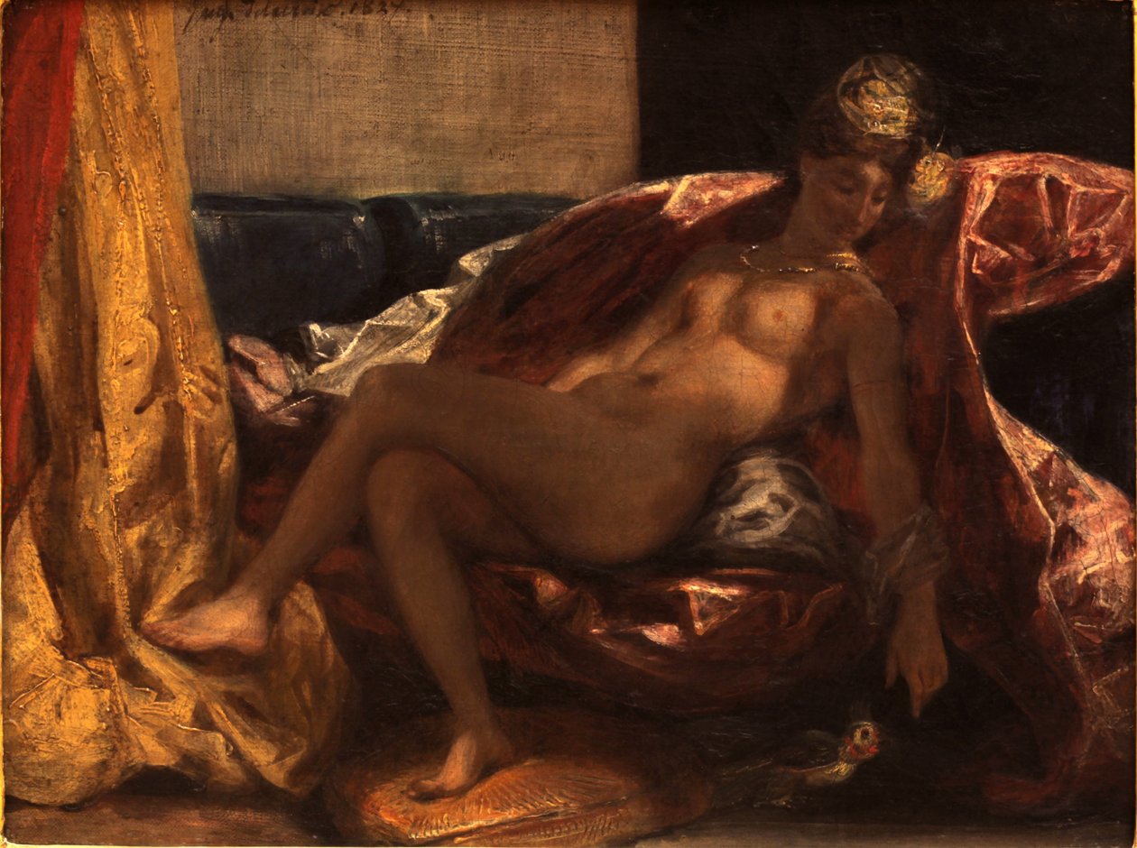 Femme avec un perroquet - Ferdinand Victor Eugene Delacroix