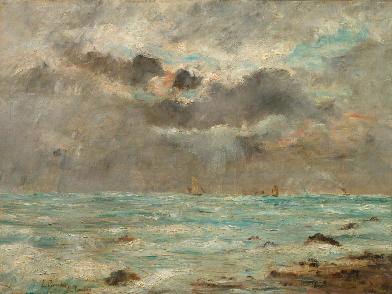 Eugène Boudin / "La côte à Trouville", vers 1865-1900 - Eugène Boudin