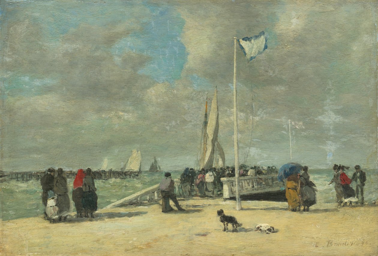 Sur la jetée - Eugène Boudin