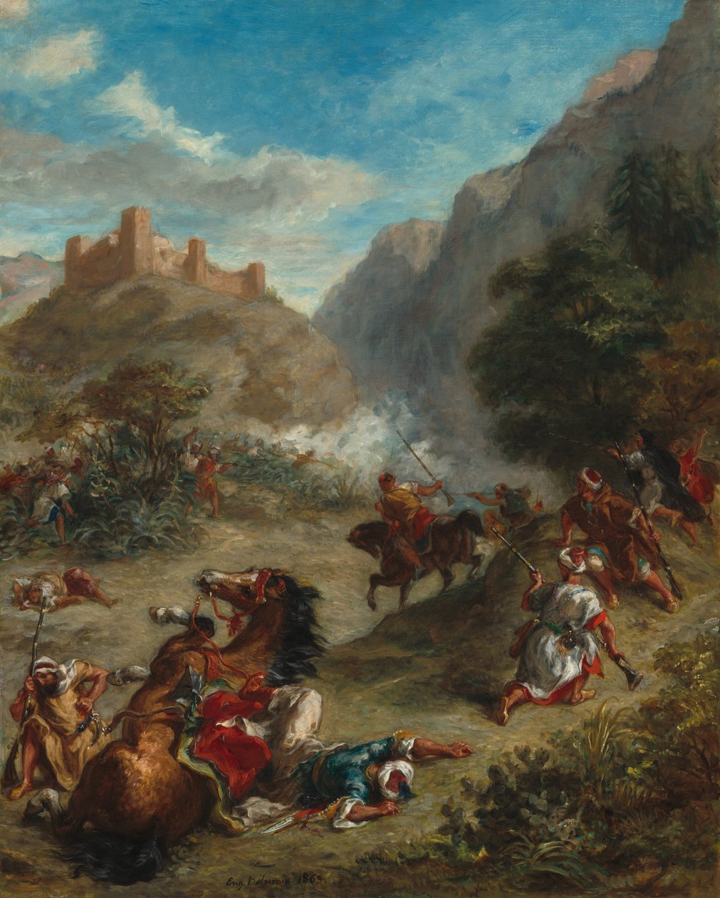 Arabes en escarmouche dans les montagnes - Eugène Delacroix