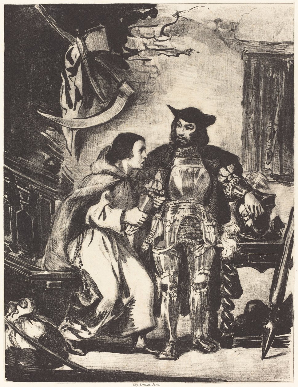 Frère Martin avec Goetz, 1836 - Eugène Delacroix