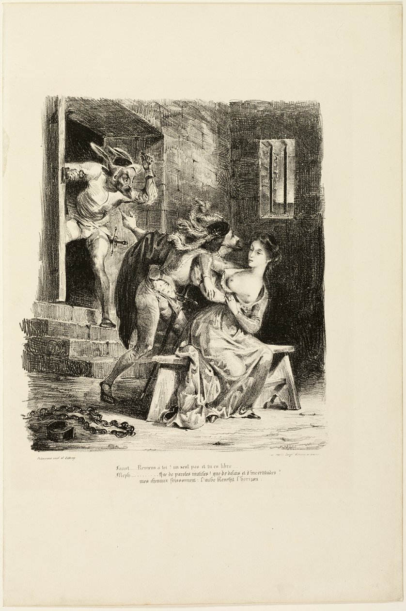 Faust dans la cellule de Marguerite, extrait de Faust - Eugène Delacroix